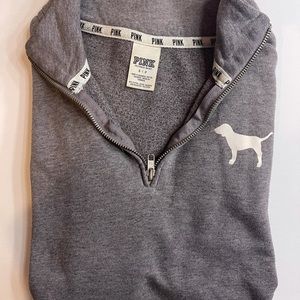 🔳PINK gray quarter-zip sweater🔳
